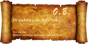 Oreskovics Bánk névjegykártya
